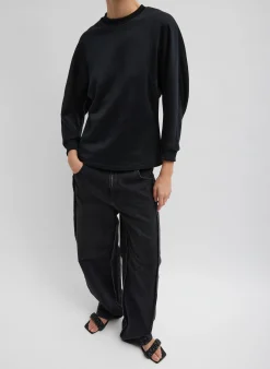 Silk Terry Sculpted Sleeve Slim Sweatshirt