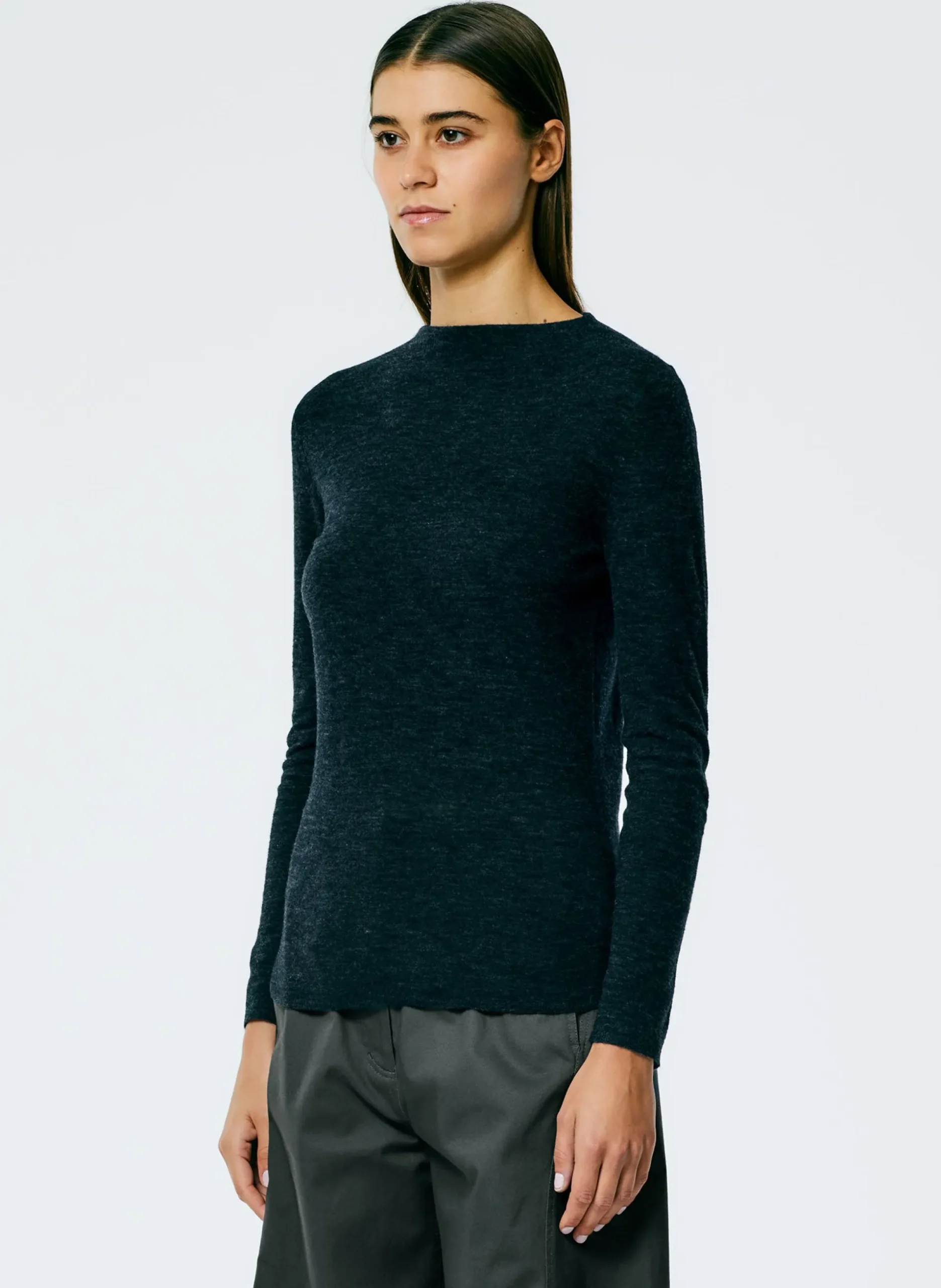 Skinlike Mercerized Wool Soft Sheer Pullover