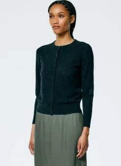 Skinlike Mercerized Wool Shrunken Cardigan