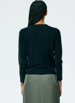 Skinlike Mercerized Wool Shrunken Cardigan