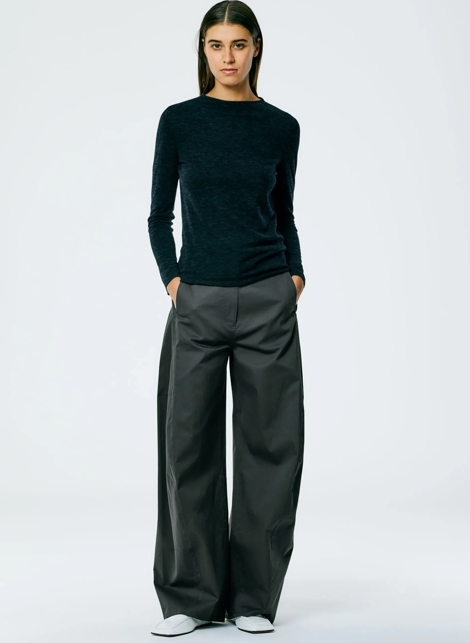 Skinlike Mercerized Wool Soft Sheer Pullover