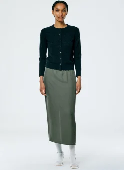 Skinlike Mercerized Wool Shrunken Cardigan