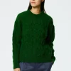 Soft Mohair Cable Crewneck Easy Pullover