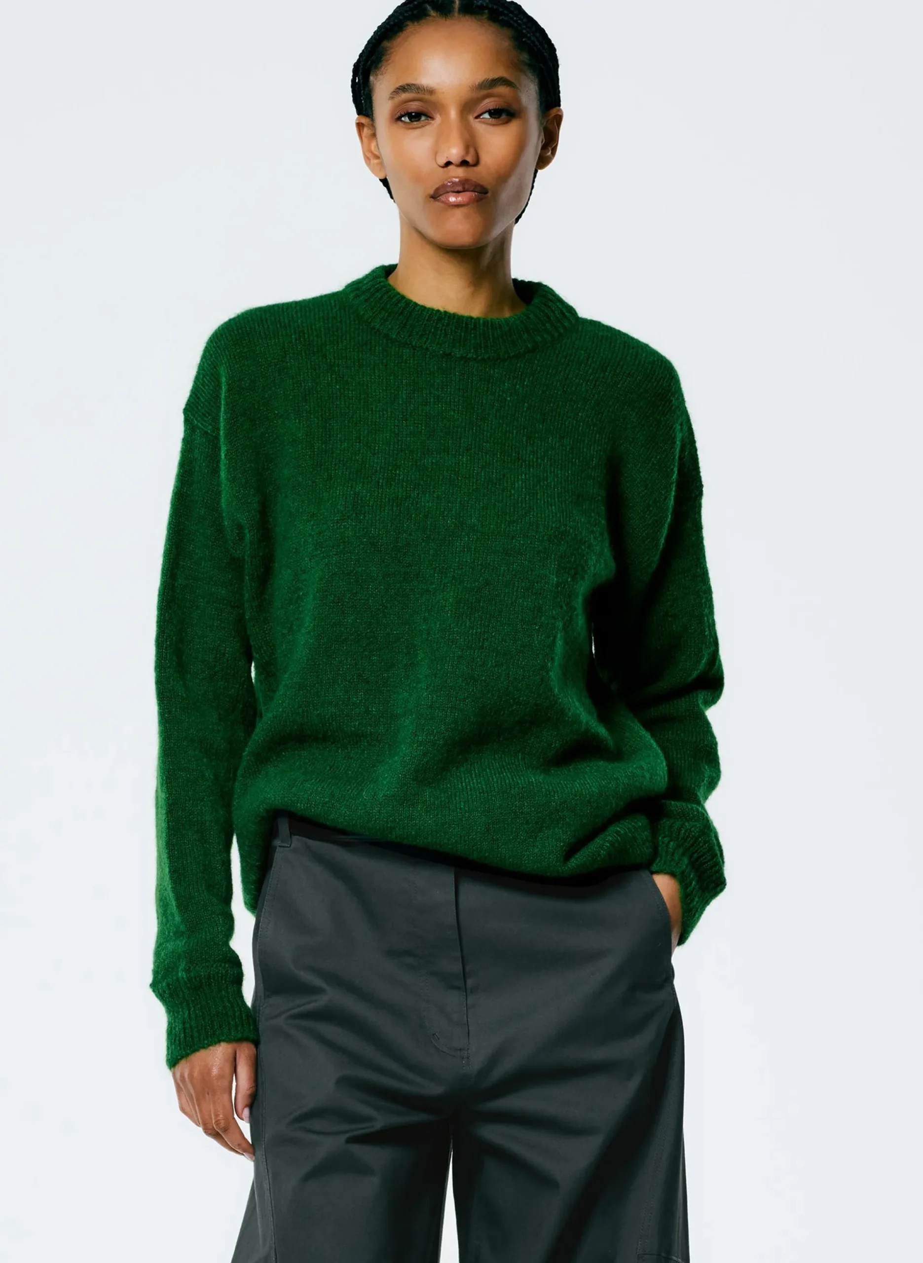 Soft Mohair Crewneck Easy Pullover