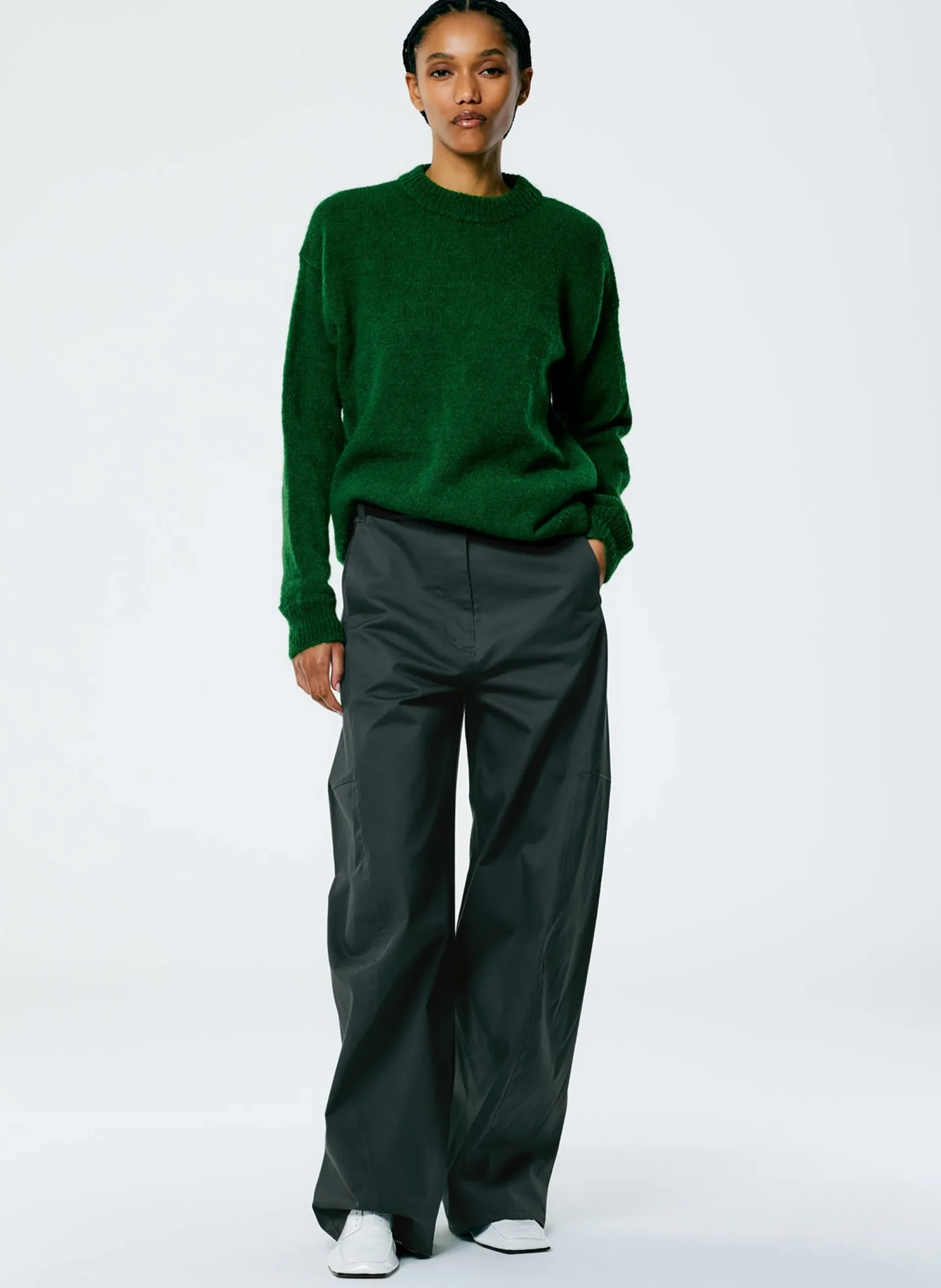 Soft Mohair Crewneck Easy Pullover