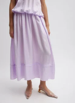 Spring Acetate Shirred Circular Dress