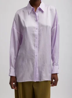 Spring Acetate Shirt With Cocoon Back