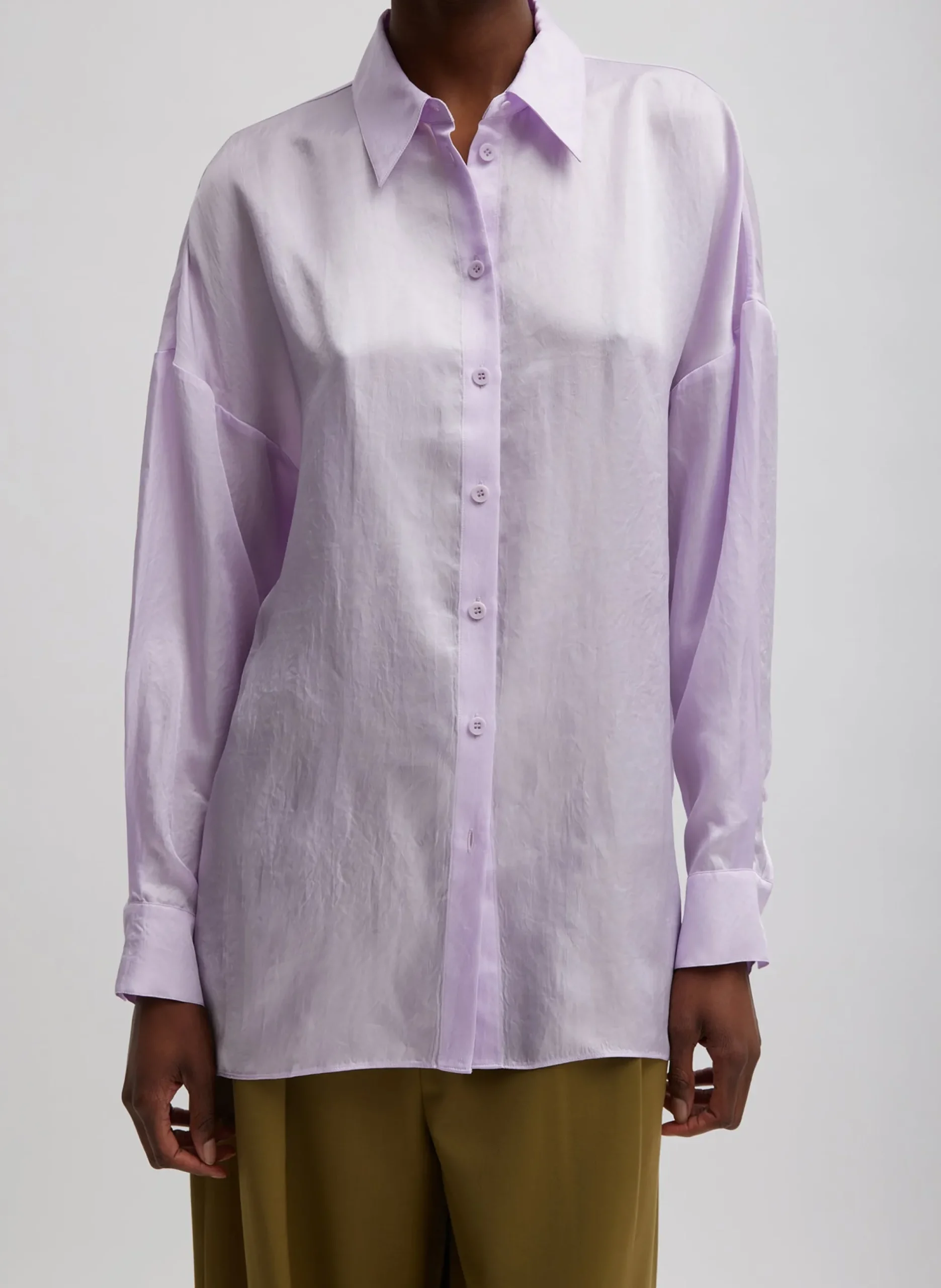 Spring Acetate Shirt With Cocoon Back
