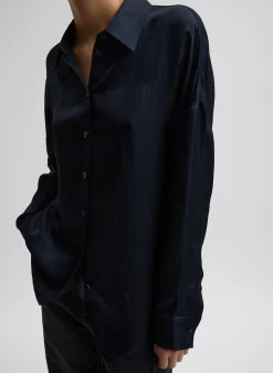 Spring Acetate Shirt With Cocoon Back
