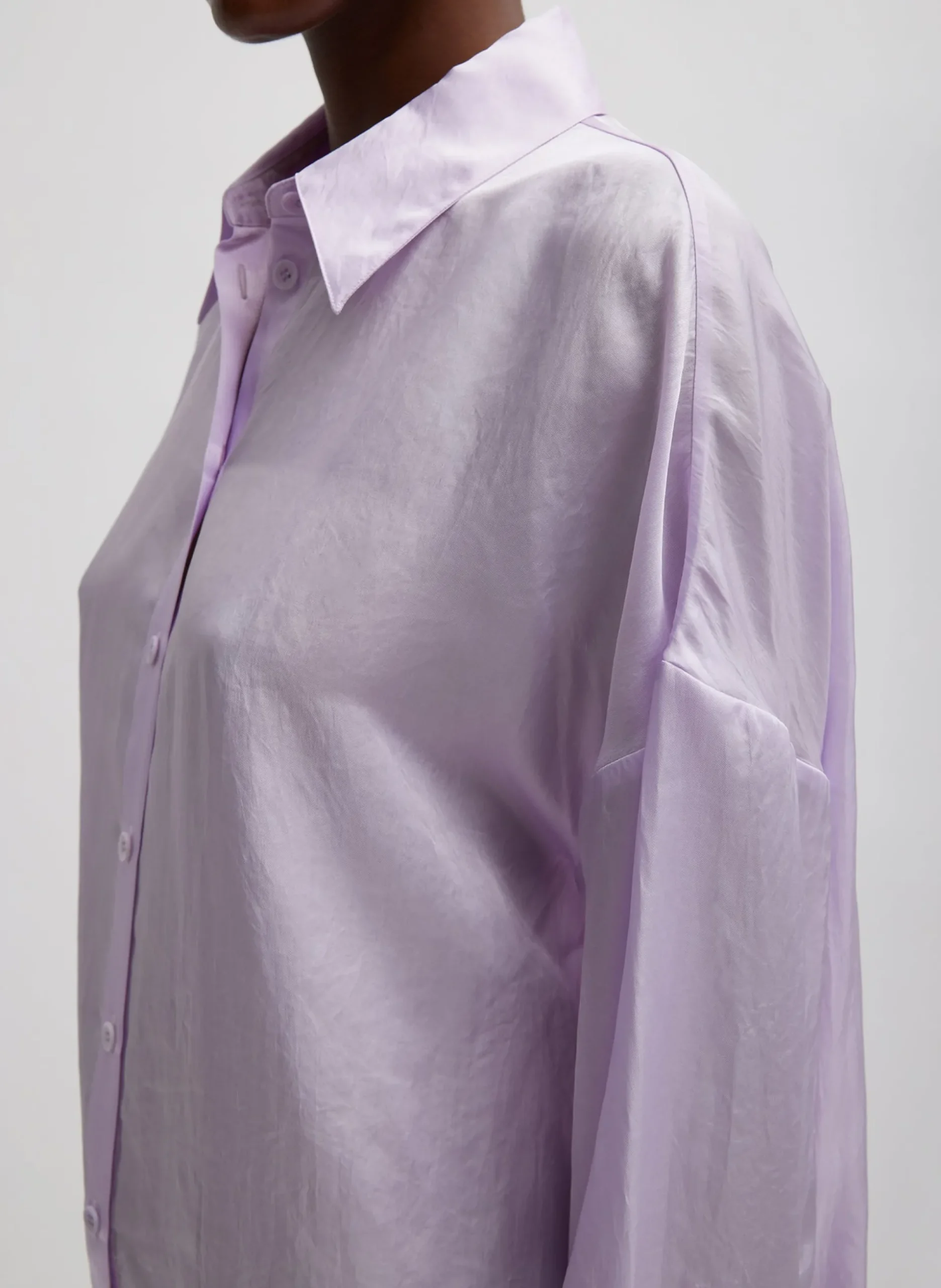 Spring Acetate Shirt With Cocoon Back