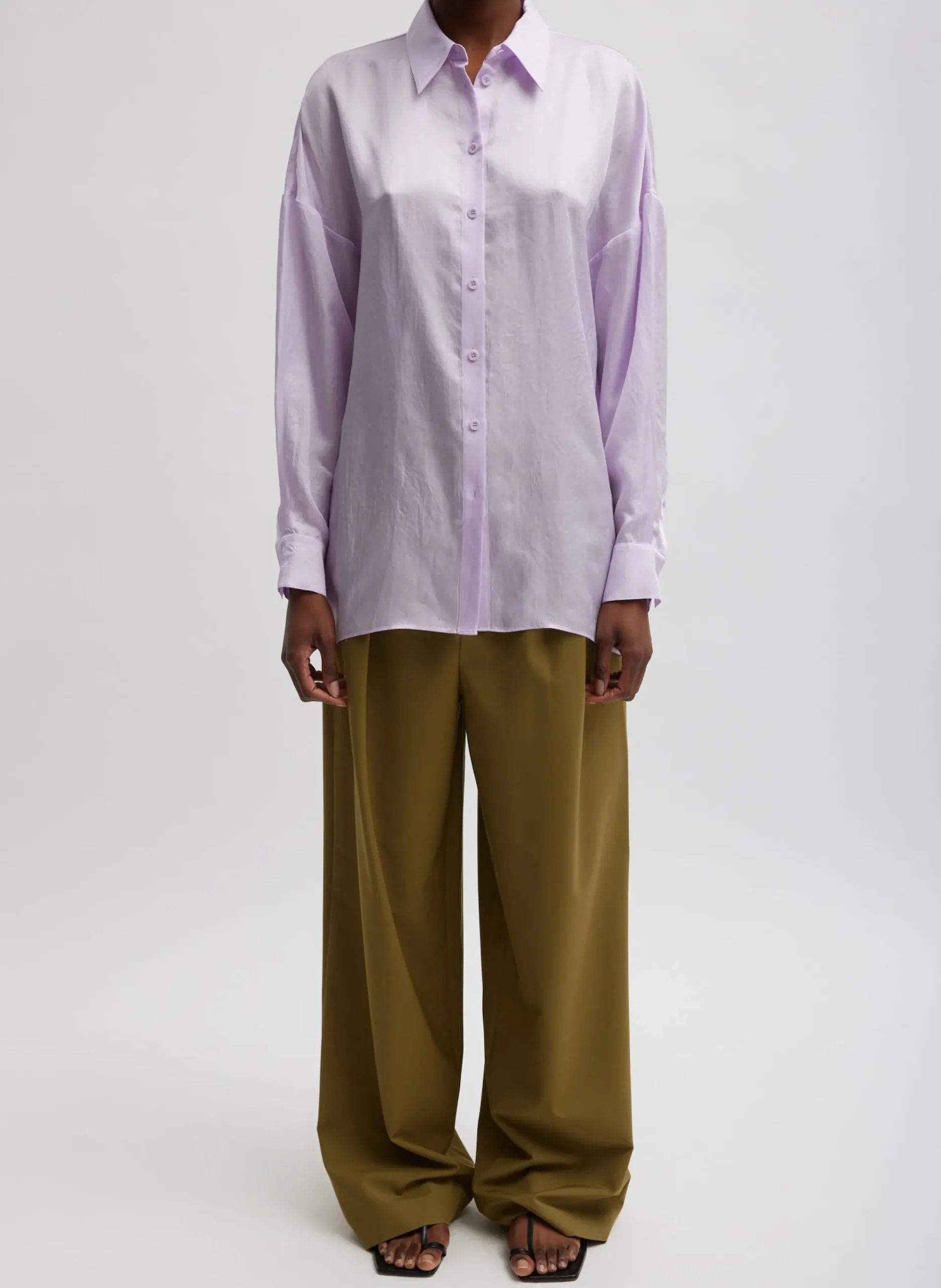 Spring Acetate Shirt With Cocoon Back
