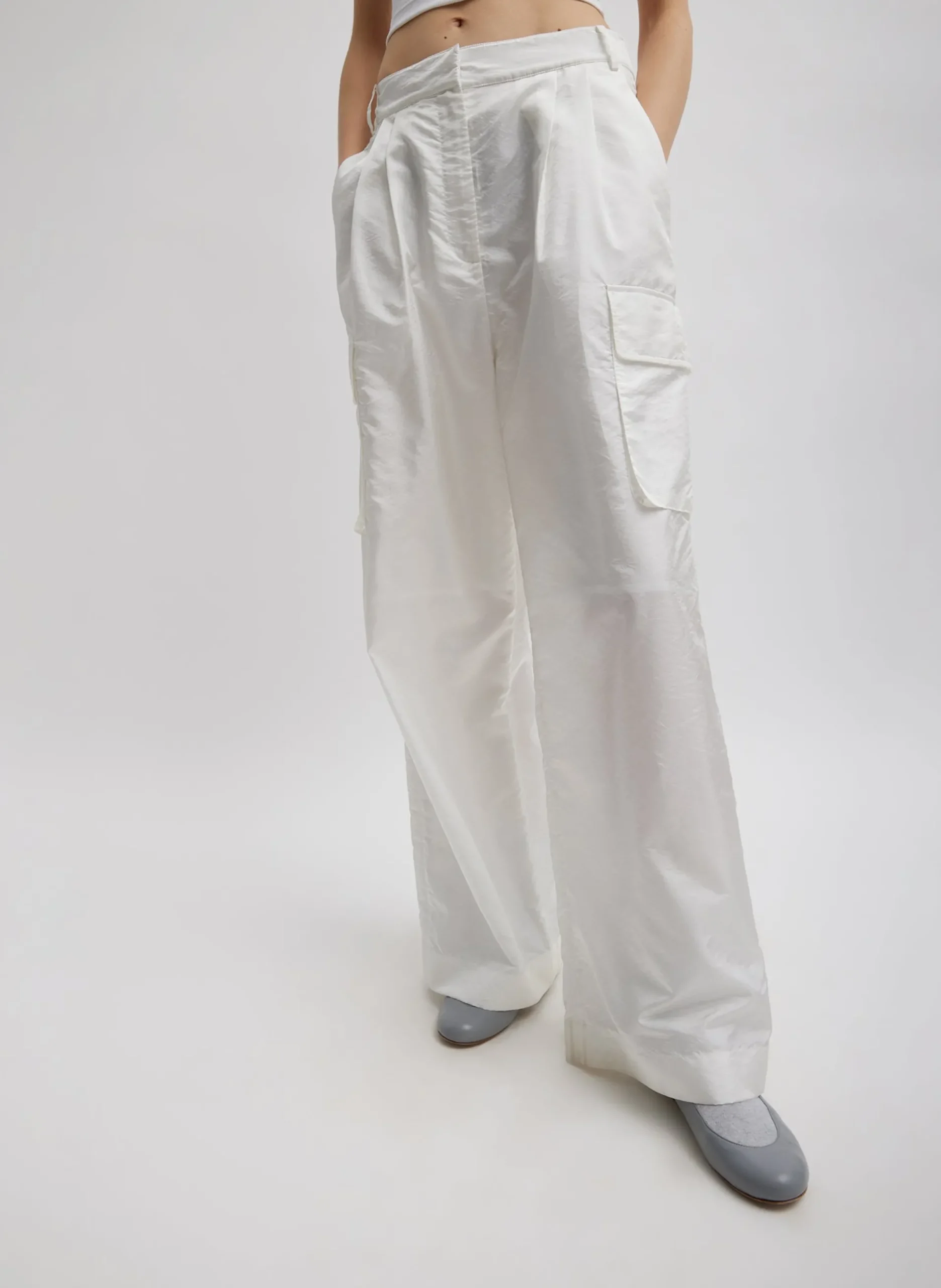 Stella Crispy Nylon Pleated Cargo Pant