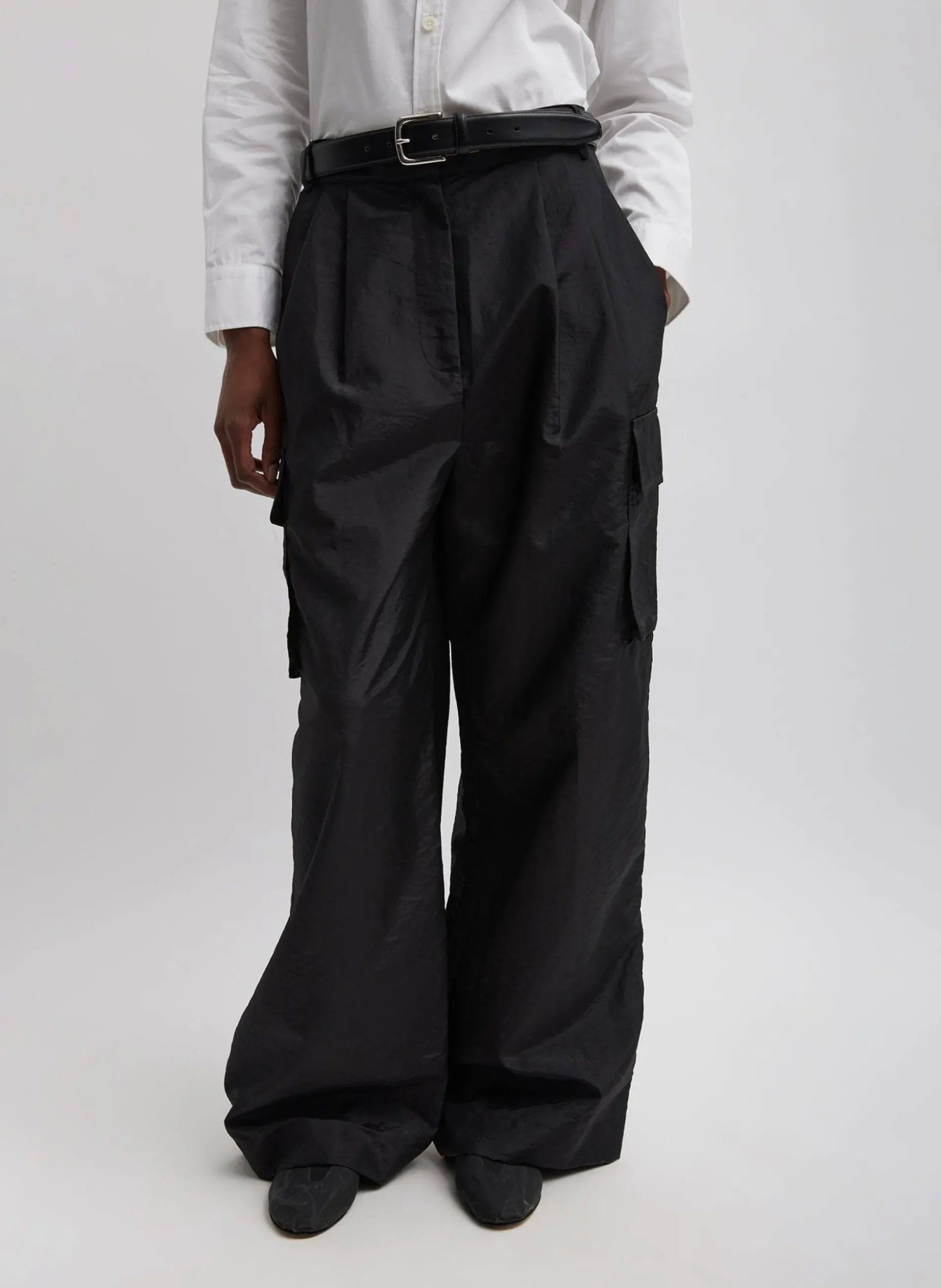Stella Crispy Nylon Pleated Cargo Pant