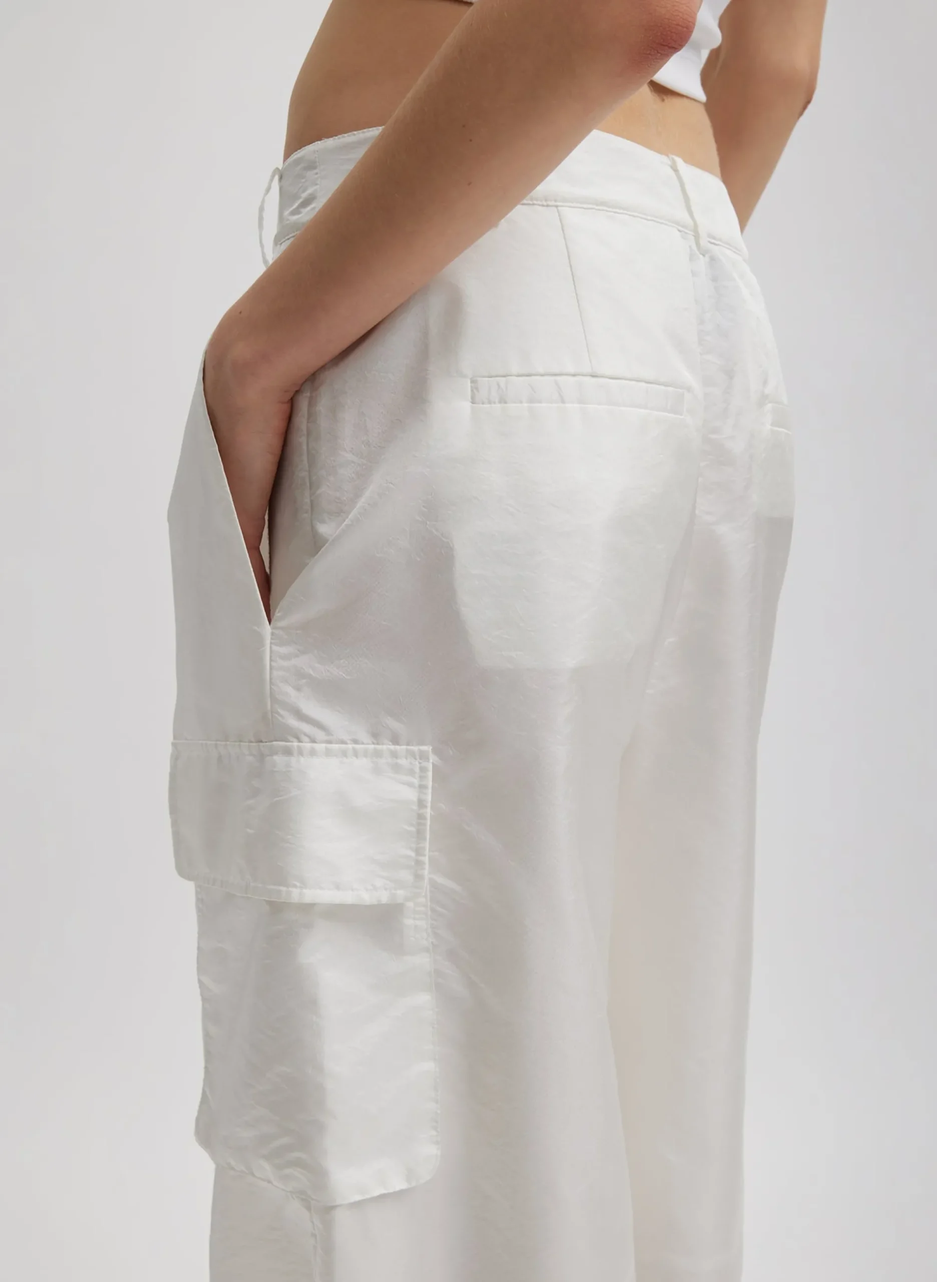 Stella Crispy Nylon Pleated Cargo Pant