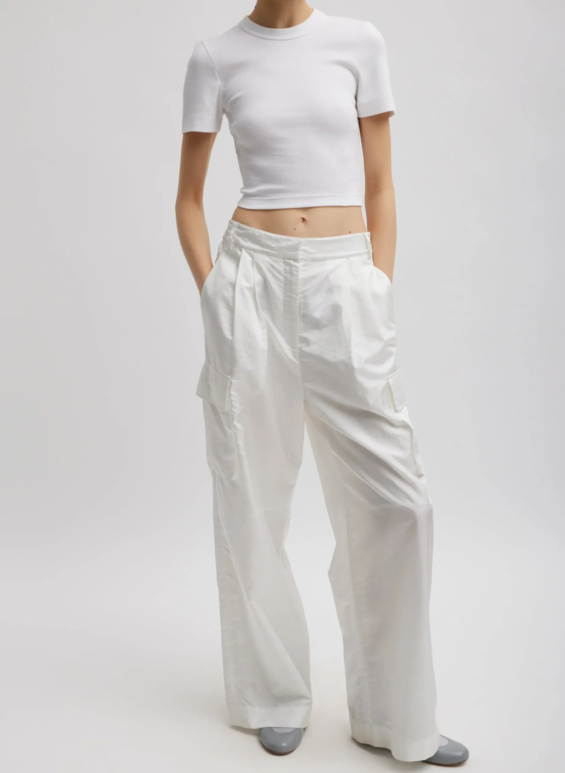 Stella Crispy Nylon Pleated Cargo Pant