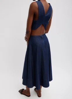 Summer Denim Square Neck Cropped Top