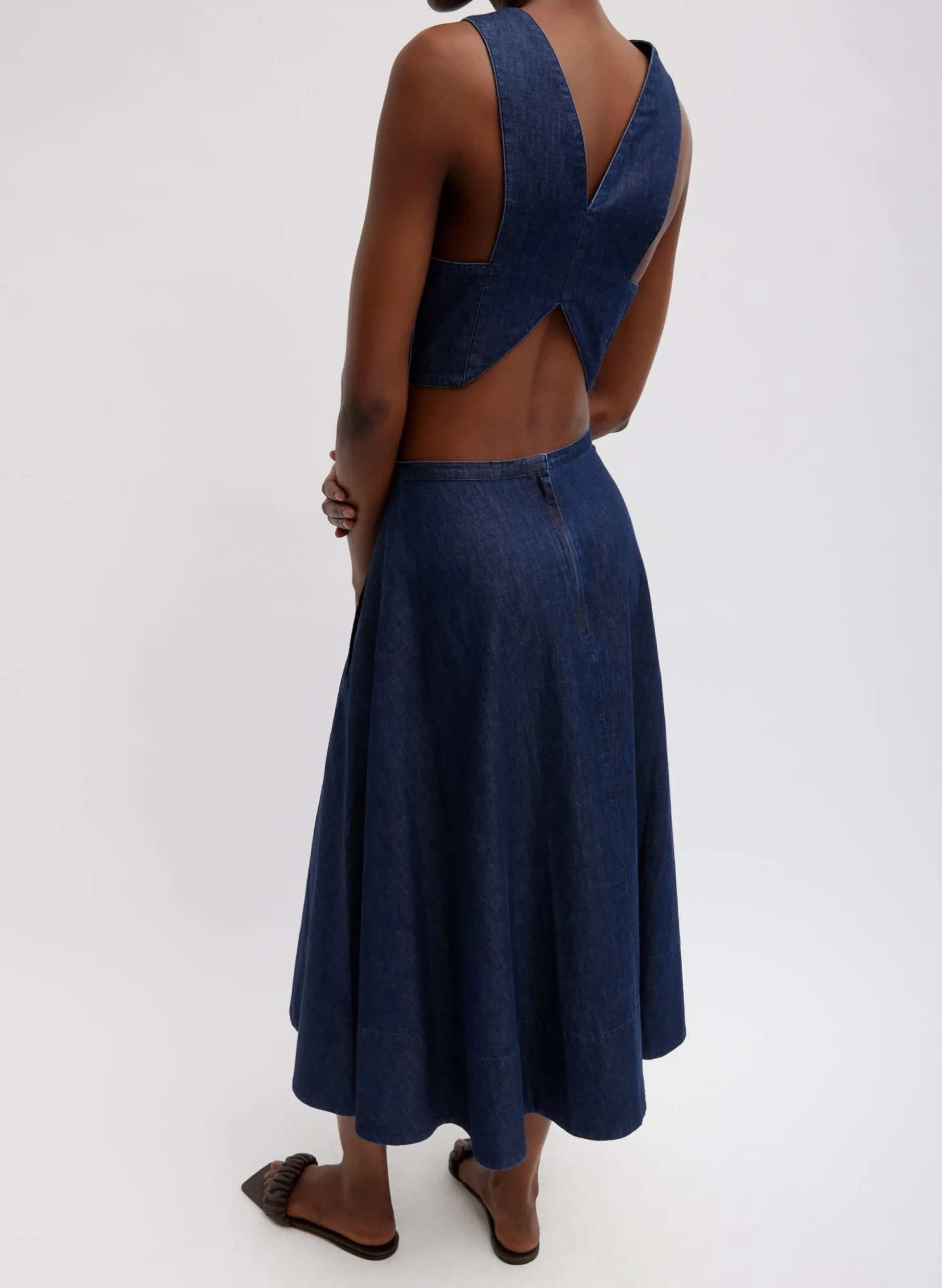 Summer Denim Square Neck Cropped Top