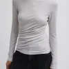 Tencel Knit Twisted Seam Long Sleeve T-Shirt