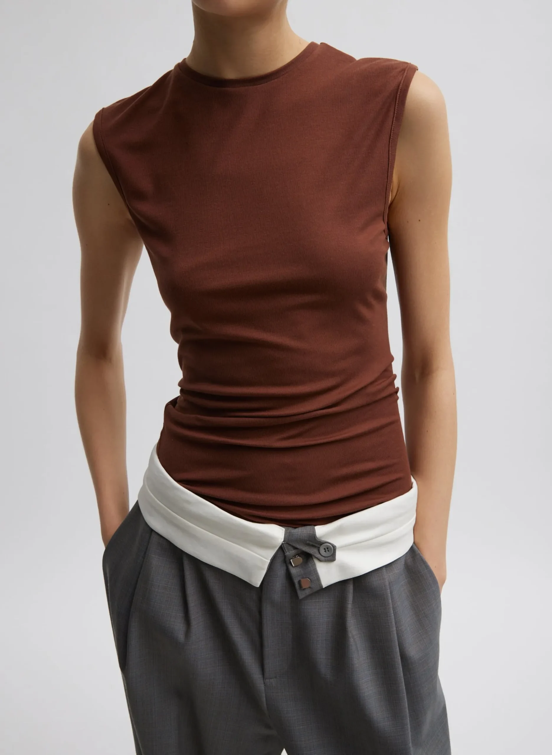 Tencel Knit Twisted Seam Tank