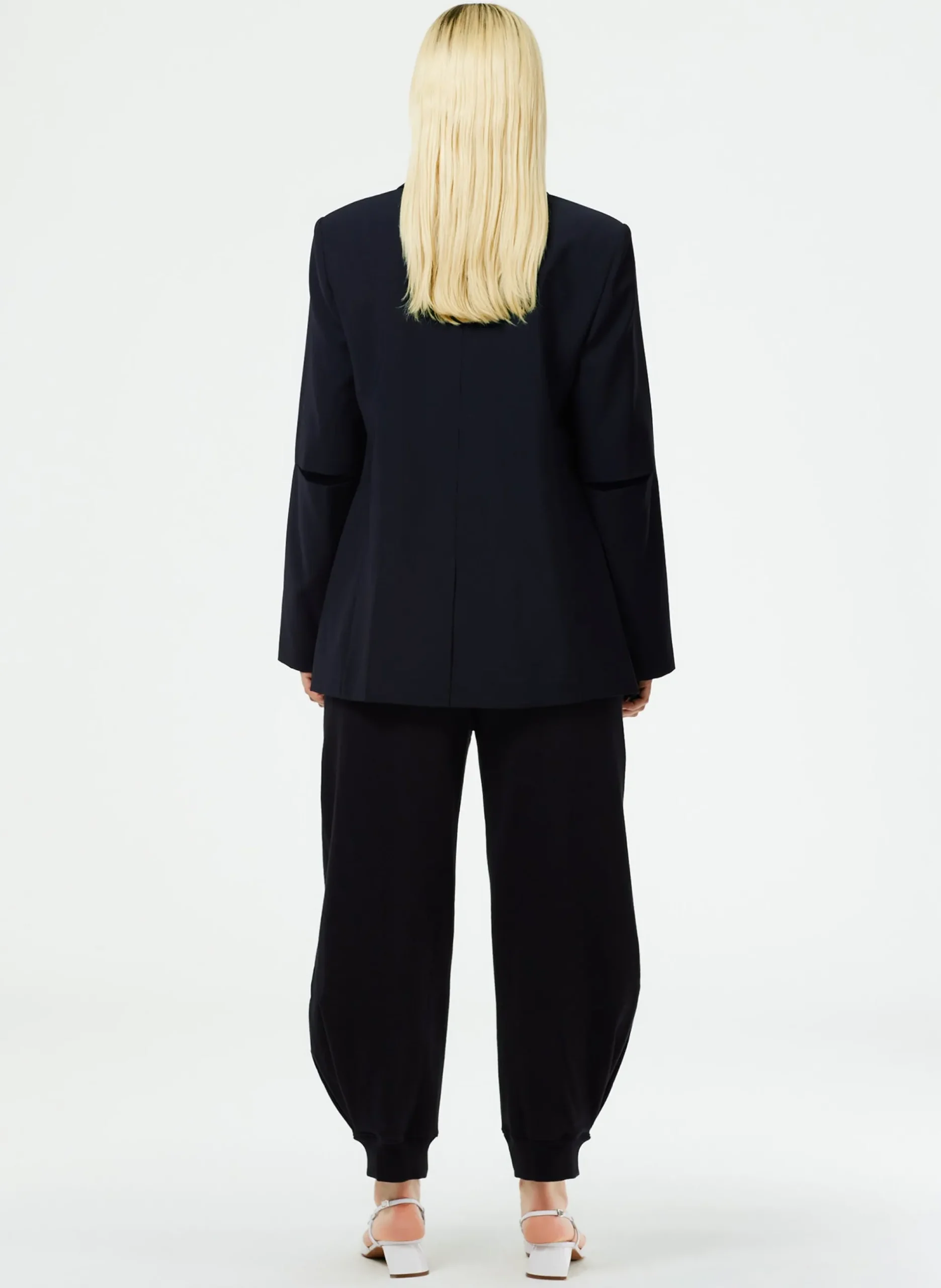 Tropical Wool Cutout Sleeve Marlon Blazer