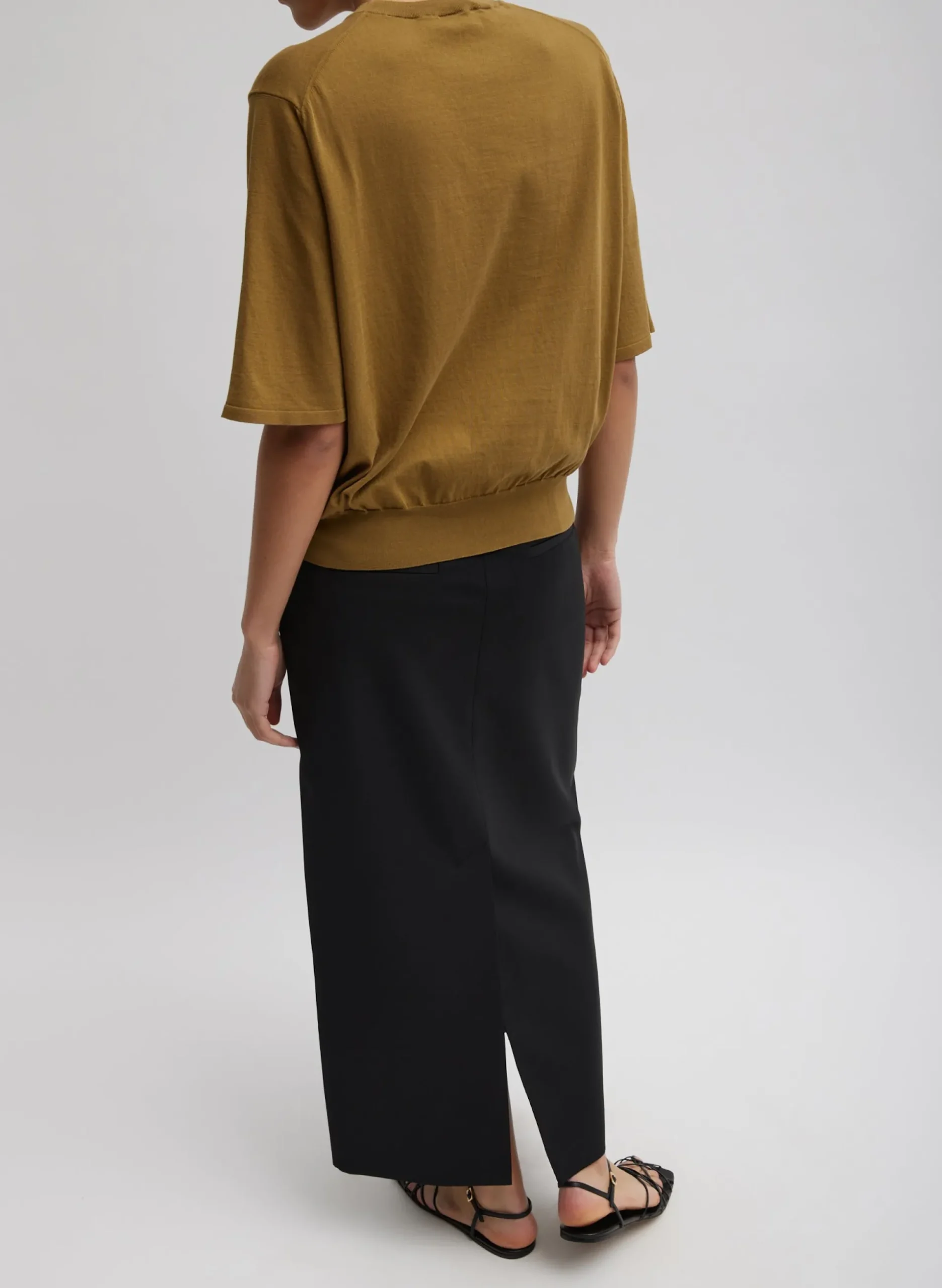 Tropical Wool Maxi Trouser Skirt