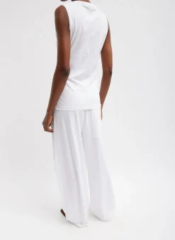 T-Shirting Shirred Crewneck Top