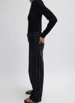 Vintage Black Denim Tuck Jean