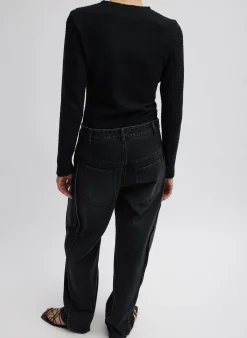 Vintage Black Denim Tuck Jean